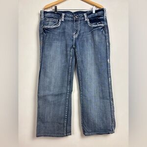 Cowgirl Tuff Women's XOXO Straight Leg Jeans 36 Waist Ranch Western Bohemian